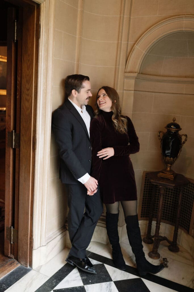 Engagement photos inside in Dallas, Texas